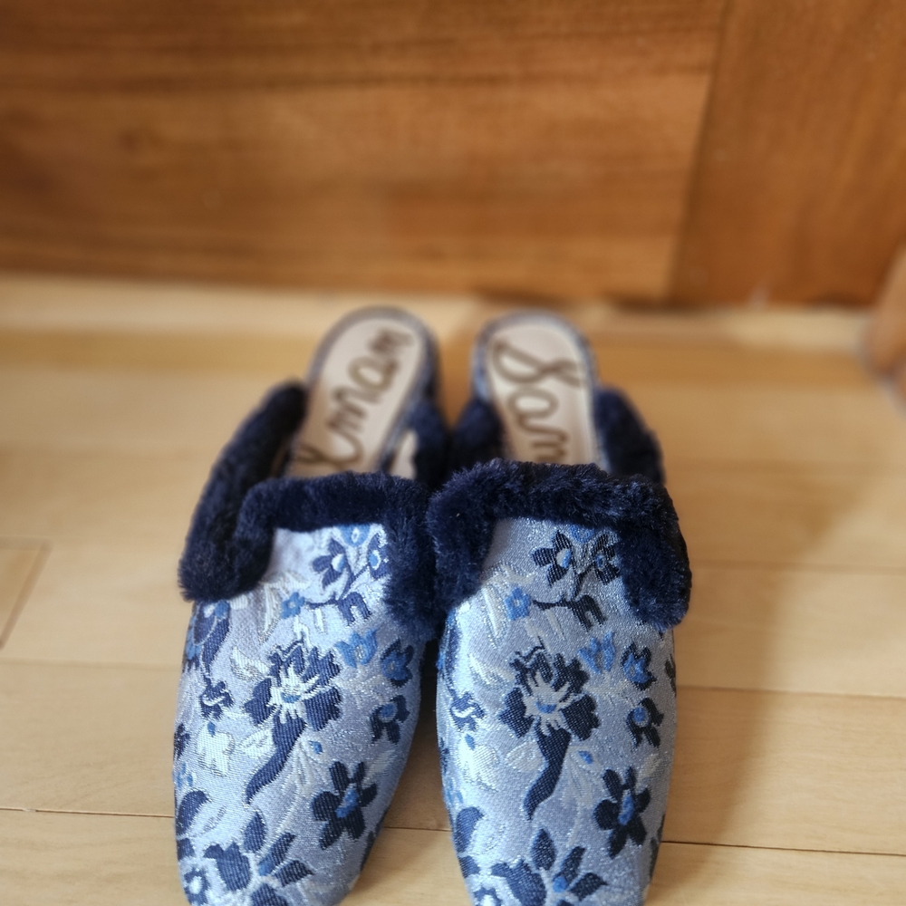 Sam Edelman Blue Floral Mules